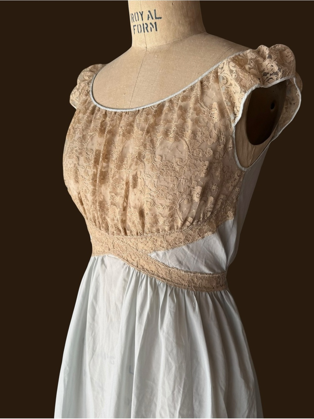 Vintage 50s Edwardian Inspired Lace Cotton Batiste Lingerie Slip Dress - Picture 4 of 10